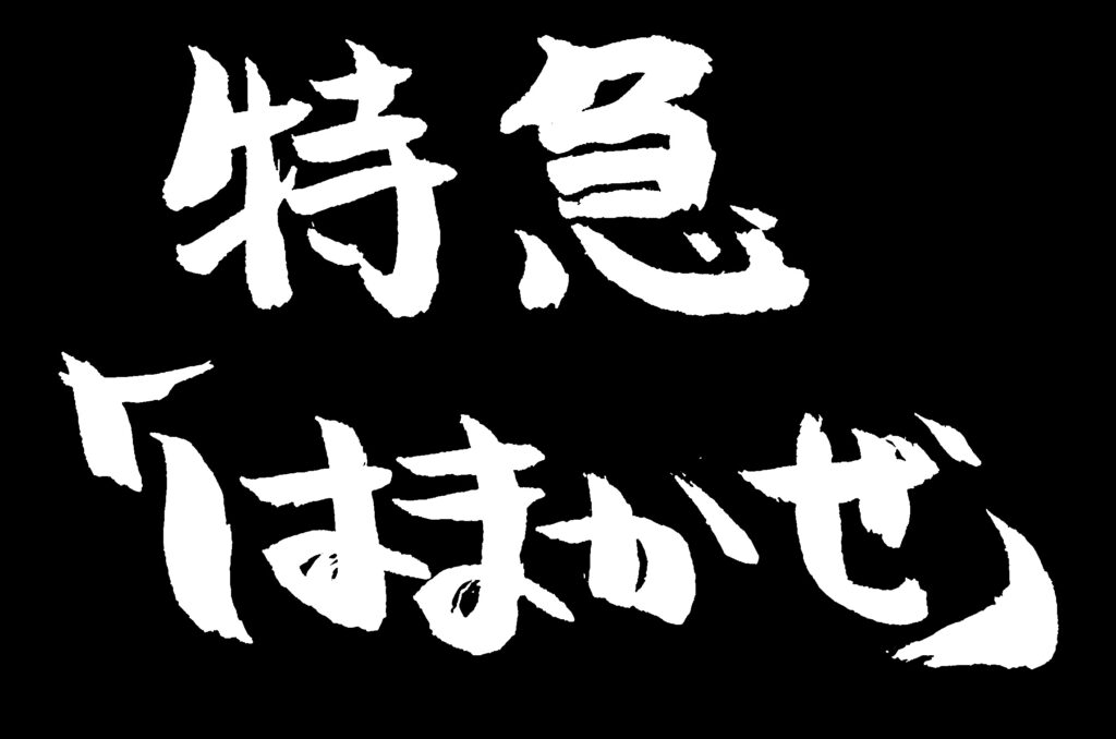 黒地に「特急「はまかぜ」の白い文字